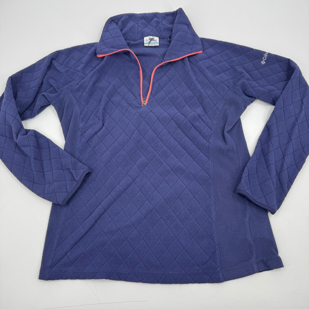 Columbia‎ Women's Quilted Fleece Quarter Zip Pullover Blue Size M